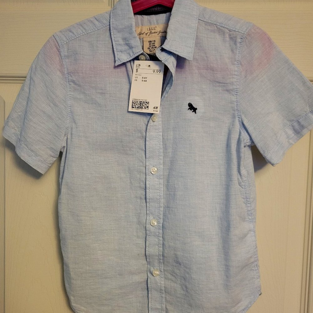 NWT H&M BOYS SHORT SLEEVE SHIRT SIZE 5-6Y